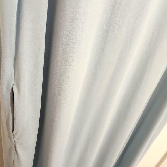 Entro Long Maxi Dress 2X Lt Blue V-neck Oversized Short Sleeve Jersey Knit - Picture 8 of 9